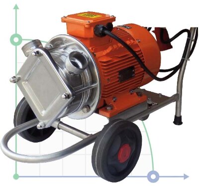 Bomba impulsor AlphaDynamic AD50/03/TR/DRP 4kW con variador mecánico, móvil, con protección contra marcha en seco