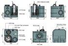 Abwasserhebeanlage mit Tauchpumpe und Bedienfeld AIZL-SC 1100W, 18/17,5, 1,1 kW, 220V, 2800 U/min