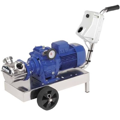 Impeller pump LIVERANI VA MAXI 80 NR TF 4 kW, 150-600 rpm, 380V with variator, with trolley with CE control panel, dry-running protection