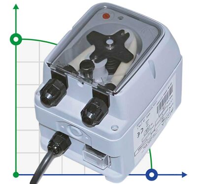 Peristaltic dosing pump AQUA PDP TEC-POOL 4-1 100-240VAC SANTOPRENE BLACK WITH PRED.LEVEL