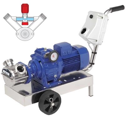 Impeller pump LIVERANI VA MINOR 40 +BY-PASS NR TF 1.5 kW, 175-900 rpm, 380V with variator, with trolley with control panel CE, dry running protection