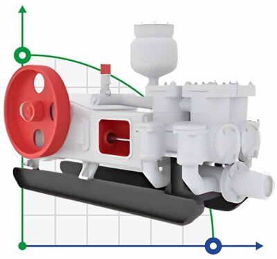 High pressure pump NB-80 for circulation of drilling mud in the well