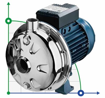 Pompe d'arrosage en acier inoxydable CX/50, 0,37 kW, 5,4 m3/h, 22 m, 220 V/M, AISI 304 (EBARA CDXM 70/05)