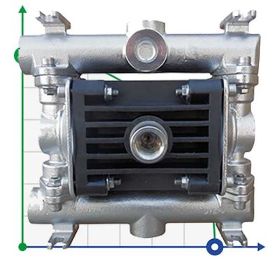 Pompe à membrane pneumatique RUBY 010S-P-NTSS-T