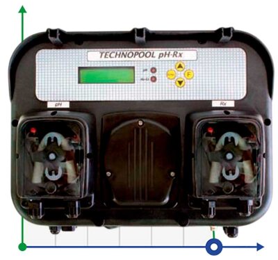 Double peristaltic dosing pump AQUA PDP TECHNOPOOL PH-RX 1,4-1/3-1 SANTOPRENE/SANTOPRENE 230V BLACK