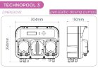 Dreifache Schlauchdosierpumpe AQUA PDP TECHNOPOOL 3 TT-PH-RX 1,4-1/1,4-1/1,4-1 SANT/SANT/SANT 230V SCHWARZ