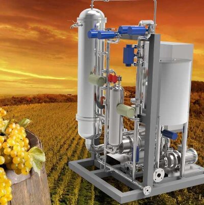 Installation mit einer Keramikmembran aus Mikrofiltration zur Herstellung von Weißwein